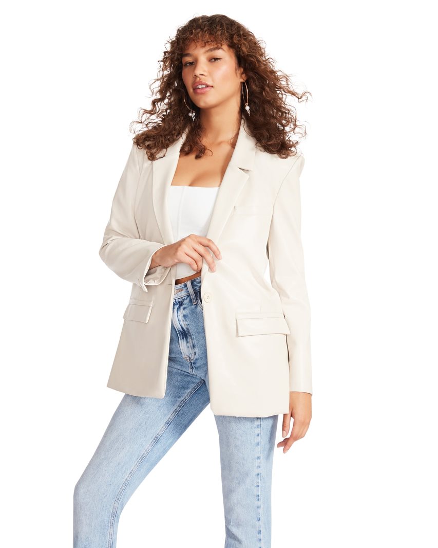 Cream Steve Madden Audrey Women's Blazers | UESKW0324