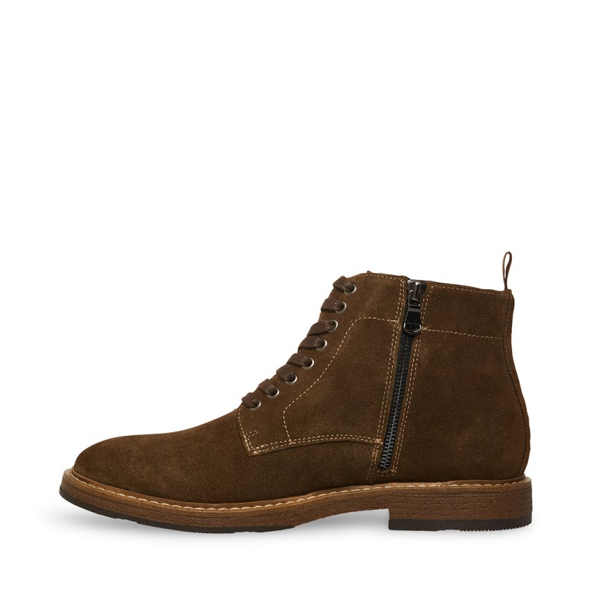 Dark Brown Steve Madden Mitchell Suede Men's Ankle Boots | LPFZR7109