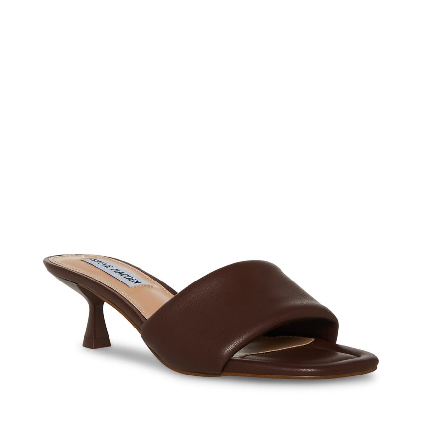 Dark Brown Steve Madden Syrah Women's Mules | XUKLS5639