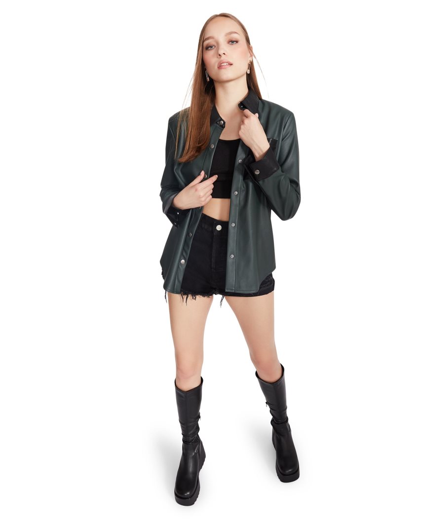 Dark Green Steve Madden Sam Women's Shirt Jackets | MSOHW7198