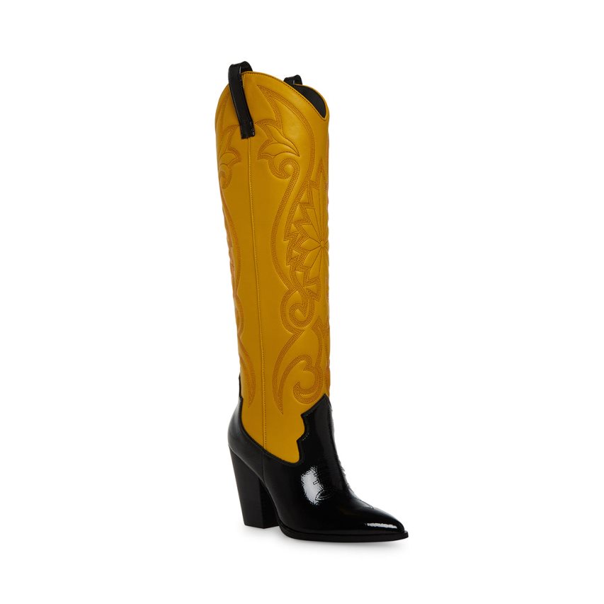 Gold / Black Steve Madden Lasso Women's Knee-high Boots | Y12KMV5739