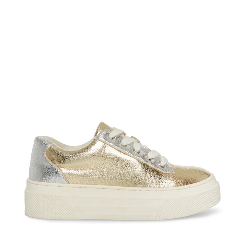 Gold / Silver Steve Madden Jstudioo Kids\' Sneakers | BNWDO5321