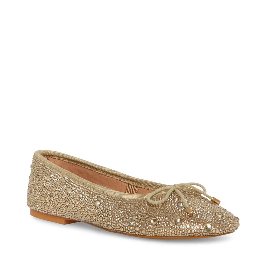 Gold Steve Madden Blossoms-r Champagne Women's Ballet Flats | RTFOJ6239