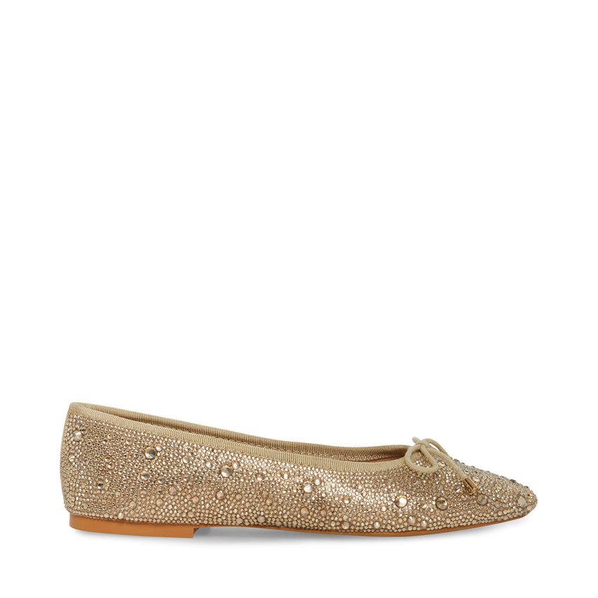 Gold Steve Madden Blossoms-r Champagne Women\'s Ballet Flats | RTFOJ6239