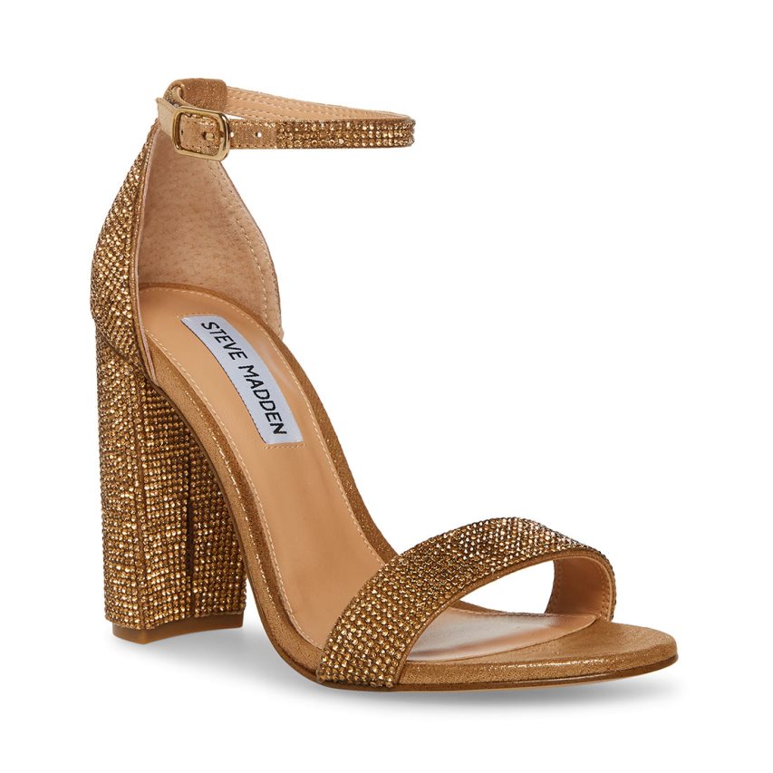 Gold Steve Madden Carrson-r Women's Heels Sandals | ZIMAB9174