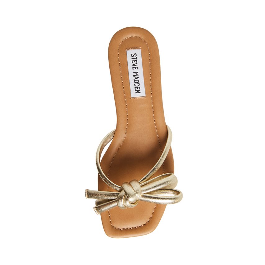 Gold Steve Madden Maura Women's Slides | JEBPG5831