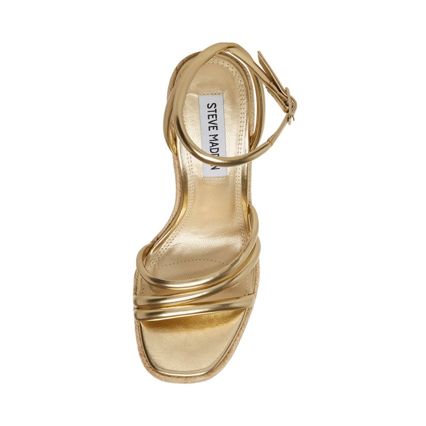 Gold Steve Madden Taylor Women's Wedges | SAULZ7438