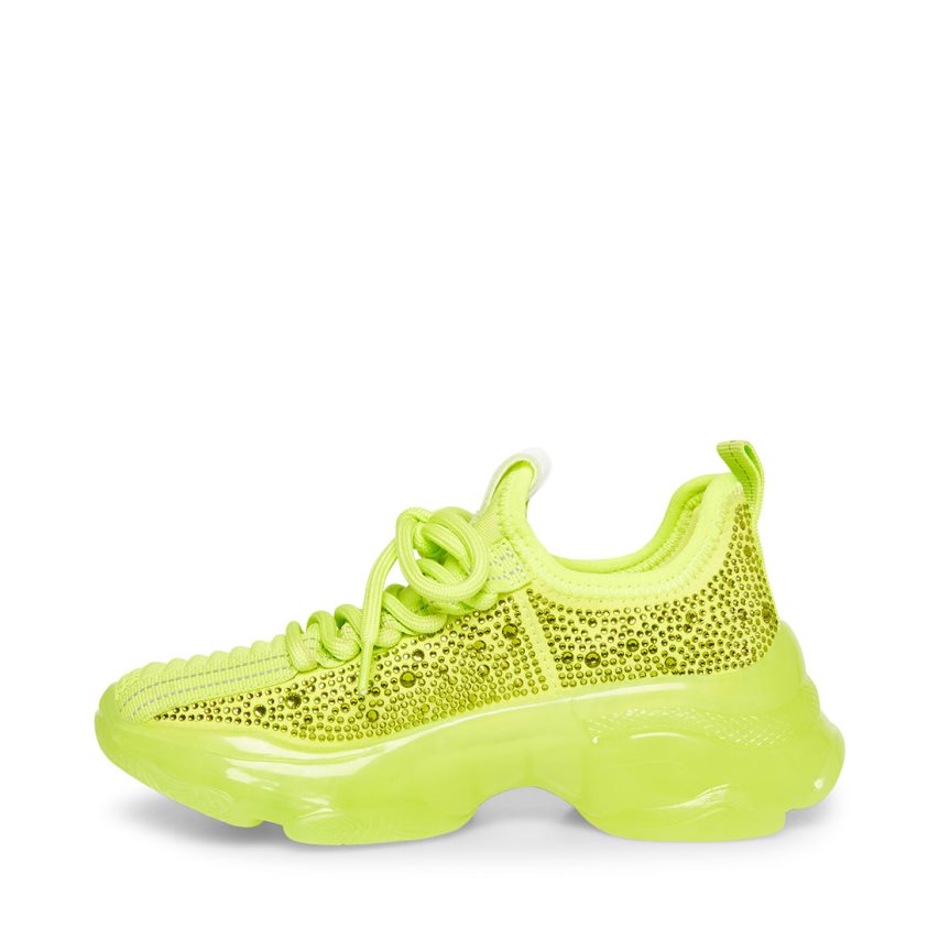 Green Steve Madden Jmaxima Neon Kids' Sneakers | 12PYXR2803