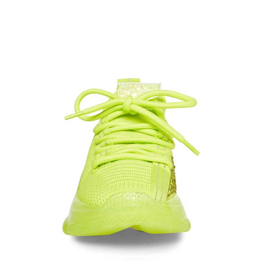 Green Steve Madden Jmaxima Neon Kids' Sneakers | 12PYXR2803