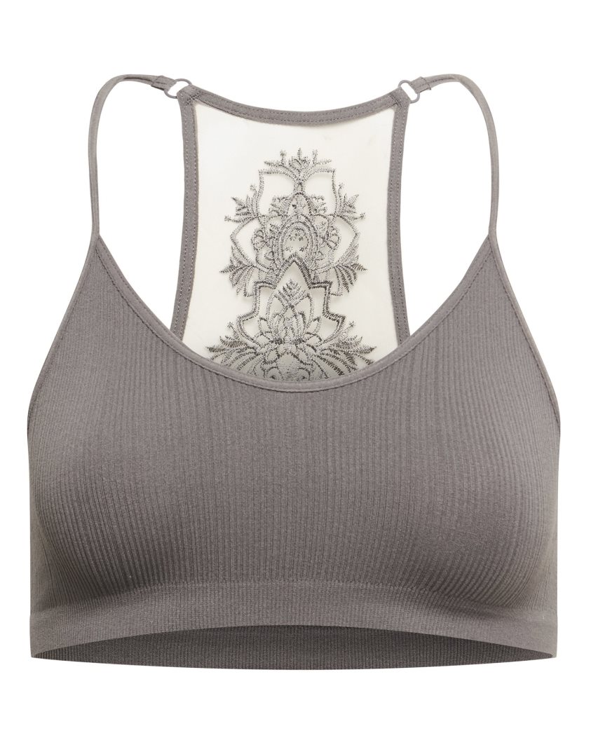 Grey Steve Madden The Ella Mesh + Women's Bras | OTEKR8063