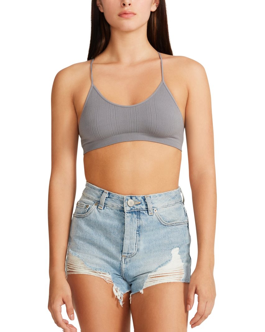 Grey Steve Madden The Ella Mesh Women's Bras | WYTCK6013