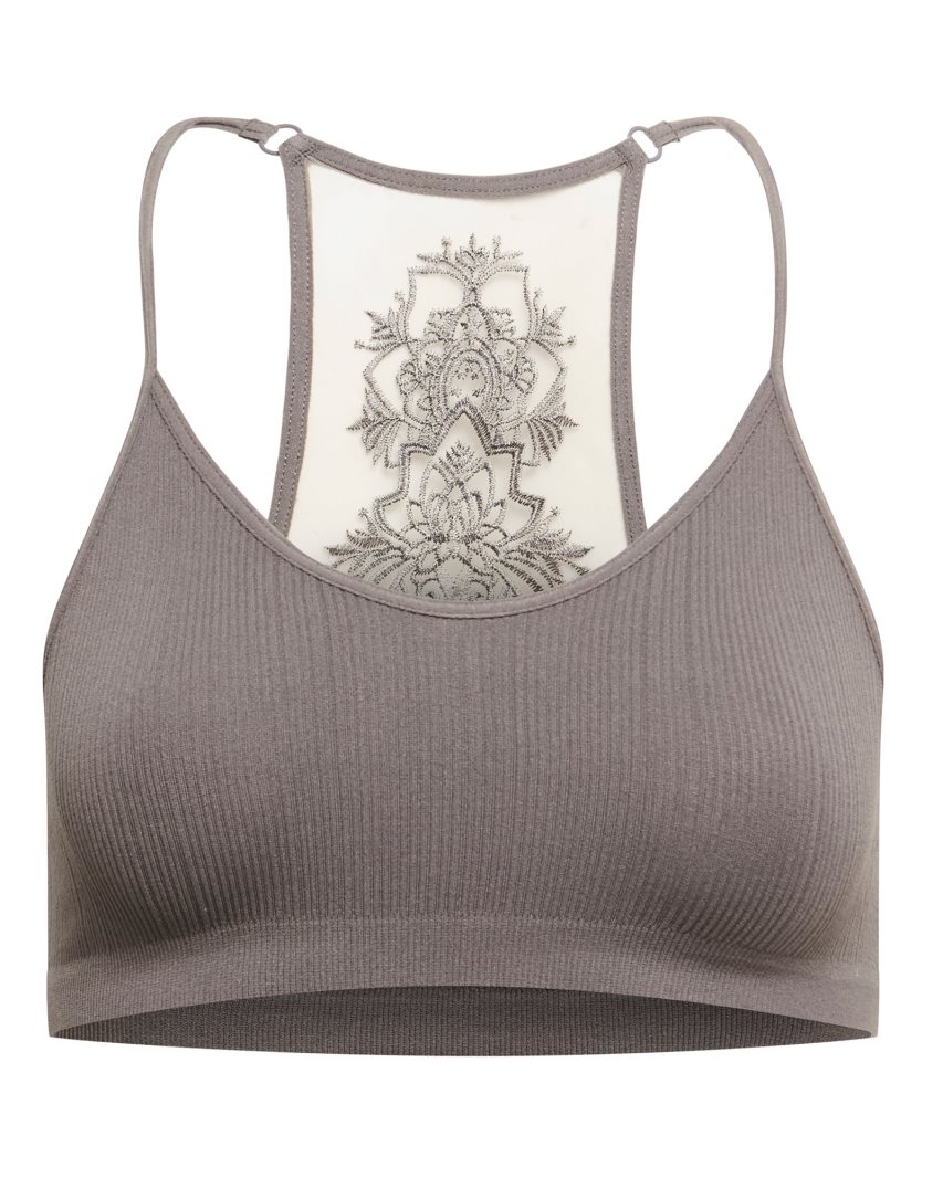 Grey Steve Madden The Ella Mesh Women's Bras | WYTCK6013