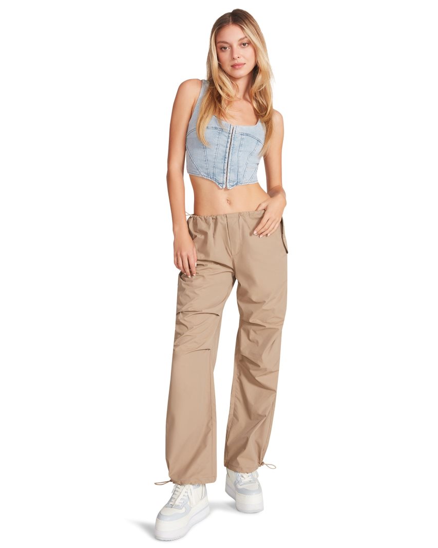 Khaki Steve Madden Pia Parachute Women's Pants | EOF12T9108