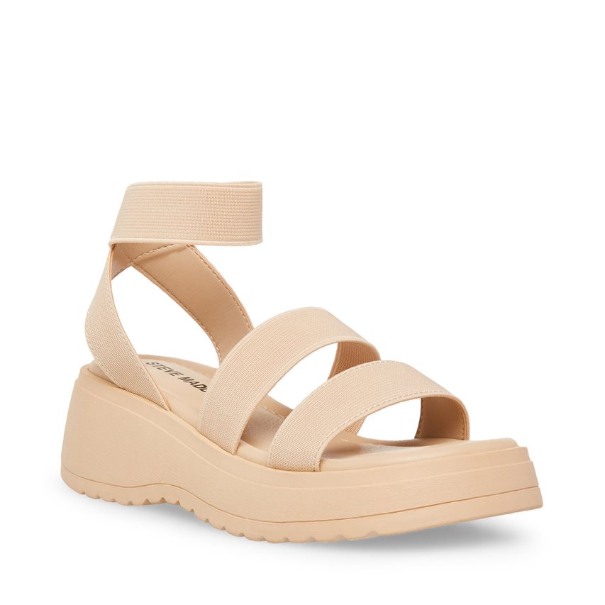 Light Brown Steve Madden Jsammie Natural Kids' Platform Sandals | BTPOH7948