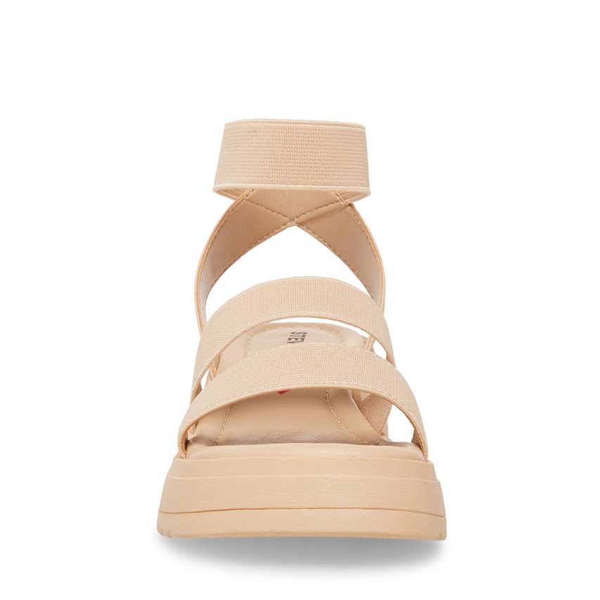 Light Brown Steve Madden Jsammie Natural Kids' Platform Sandals | BTPOH7948