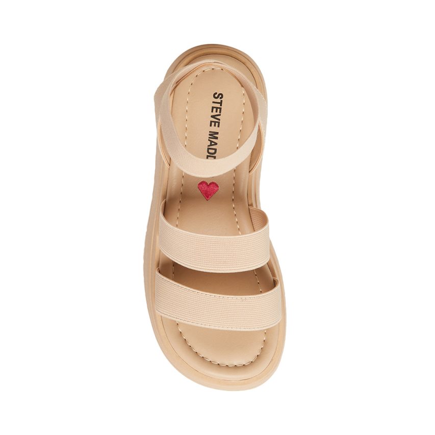 Light Brown Steve Madden Jsammie Natural Kids' Platform Sandals | BTPOH7948