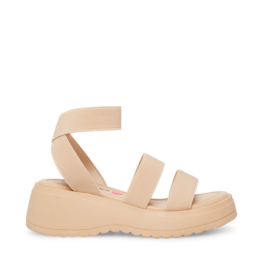 Light Brown Steve Madden Jsammie Natural Kids\' Platform Sandals | BTPOH7948