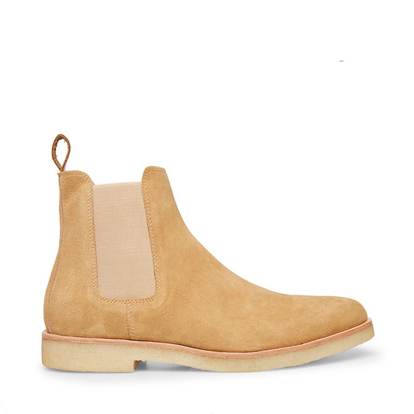 Light Brown Steve Madden Wilshire Suede Men\'s Chelsea Boots | AUDKG4160