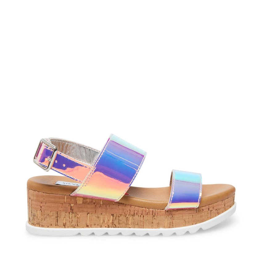 Multicolor Steve Madden Jbrendaa Iridescent Kids\' Platform Sandals | AUPS120421