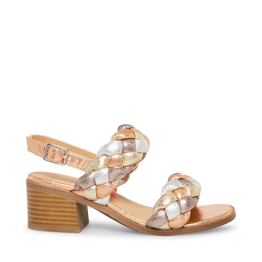 Multicolor Steve Madden Jkenleyy Metallic Kids\' Heels Sandals | PAXYH7632