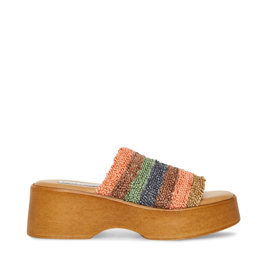 Multicolor Steve Madden Slinky30 Natural Women\'s Platform Sandals | WBPSE6230