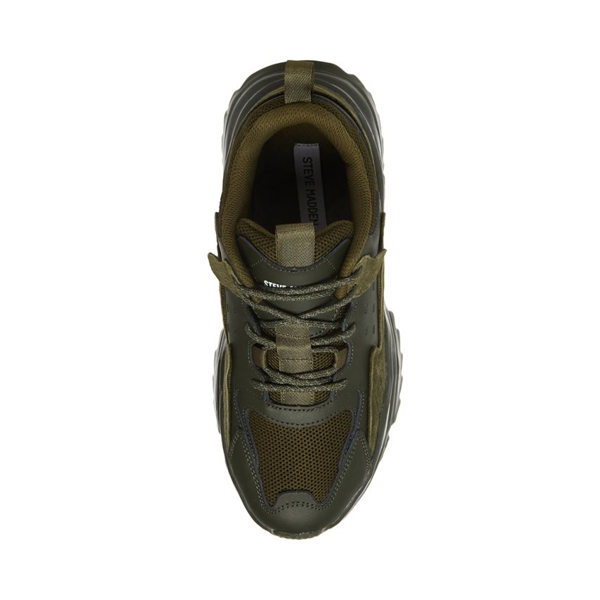 Olive Steve Madden Ward Men's Sneakers | LRVHO4731