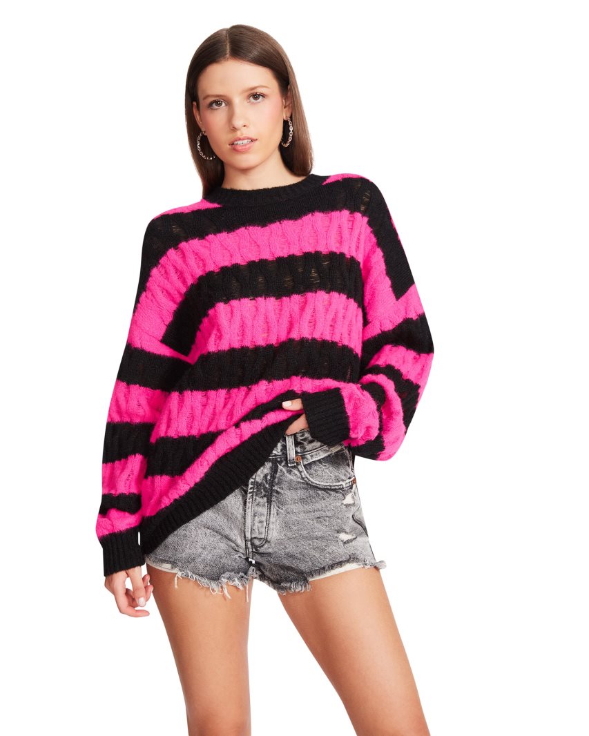 Pink / Black Steve Madden Karli Women's Sweaters | ZVJI126207