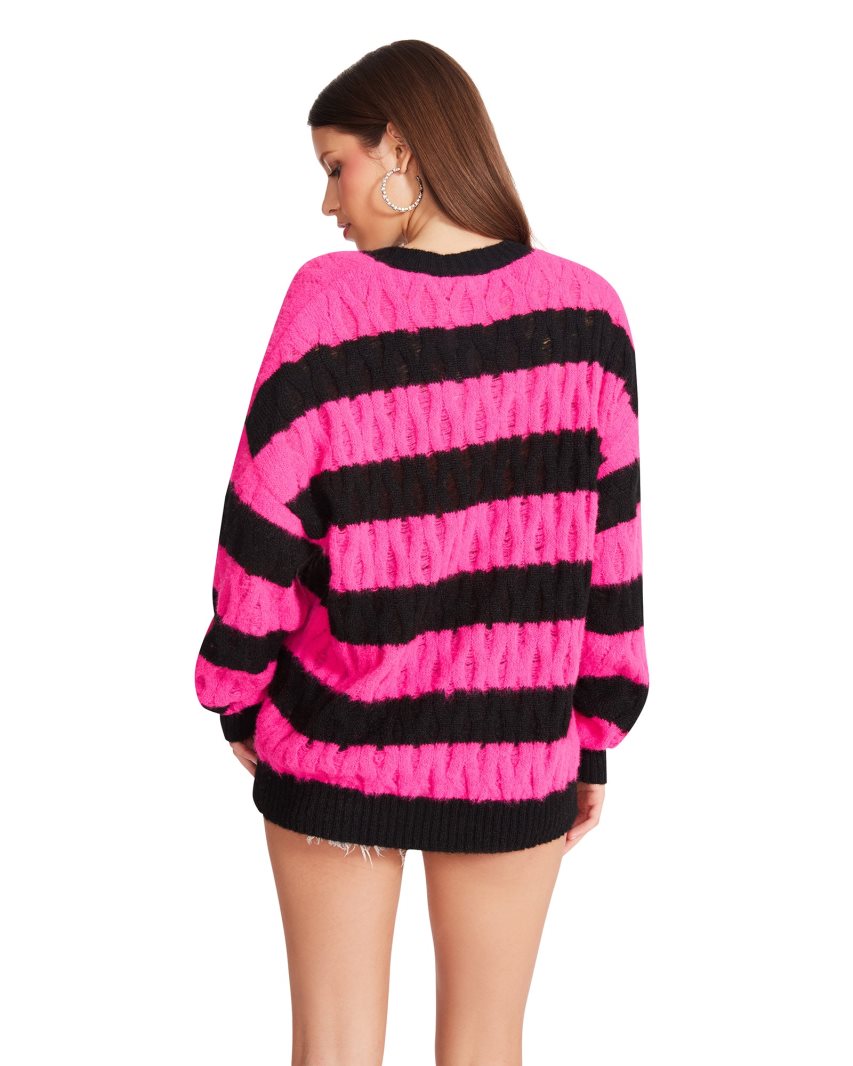 Pink / Black Steve Madden Karli Women's Sweaters | ZVJI126207