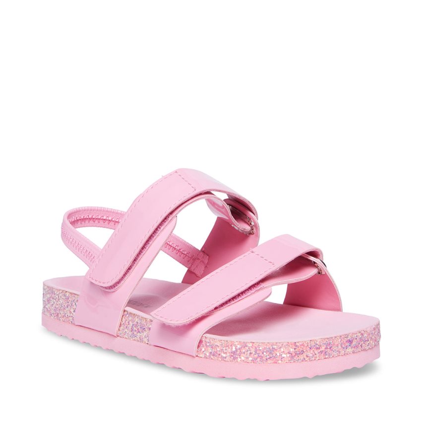 Pink Steve Madden Adouble Patent Kids' Platform Sandals | GKWSZ1249