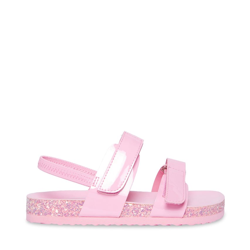 Pink Steve Madden Adouble Patent Kids\' Platform Sandals | GKWSZ1249