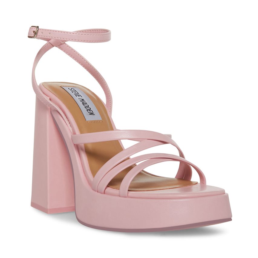 Pink Steve Madden Affection Women's Heels Sandals | VS12GH7635