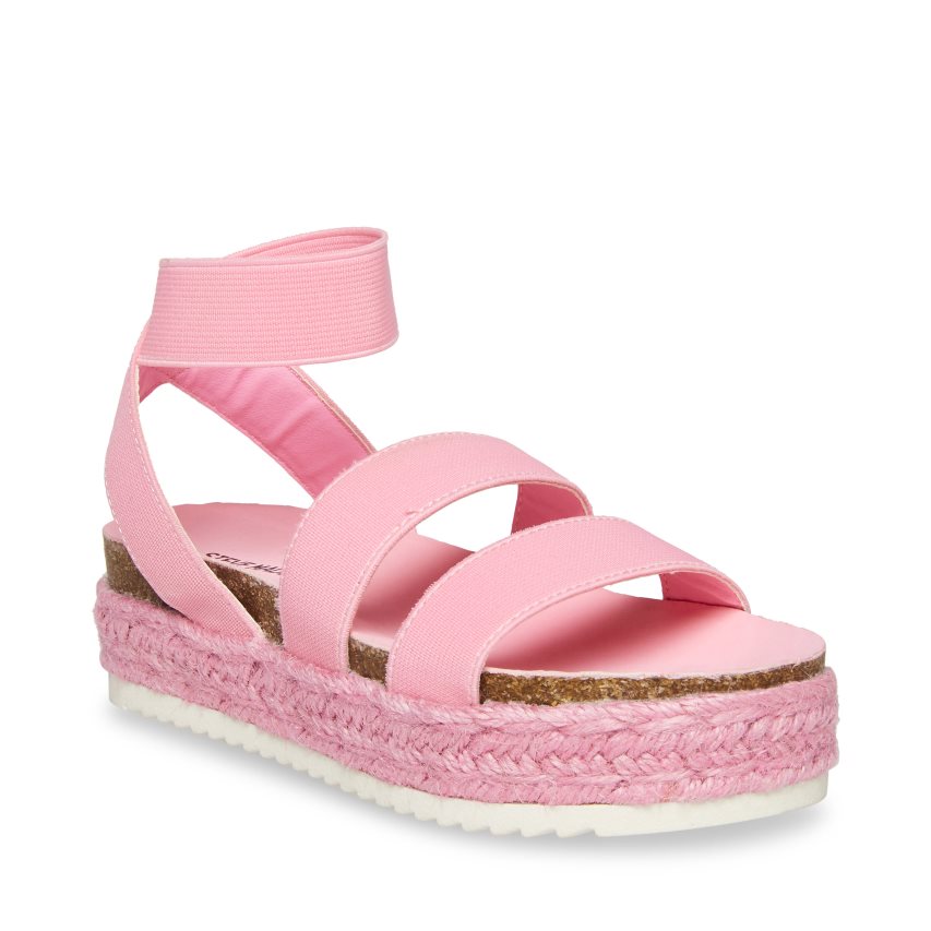 Pink Steve Madden Jkimmie Kids' Platform Sandals | MRXID3167