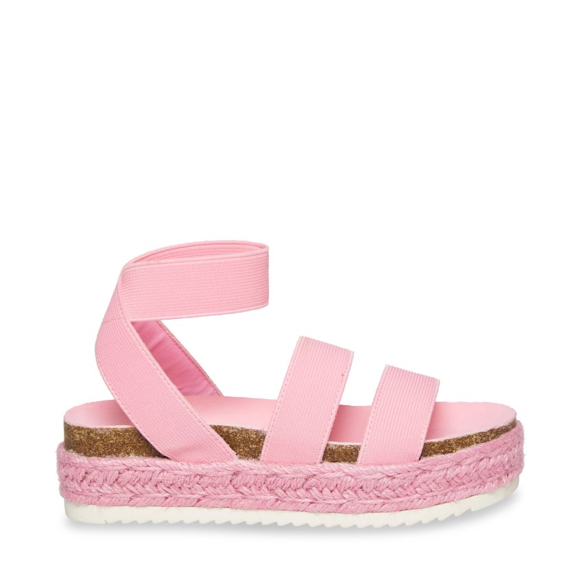 Pink Steve Madden Jkimmie Kids\' Platform Sandals | MRXID3167