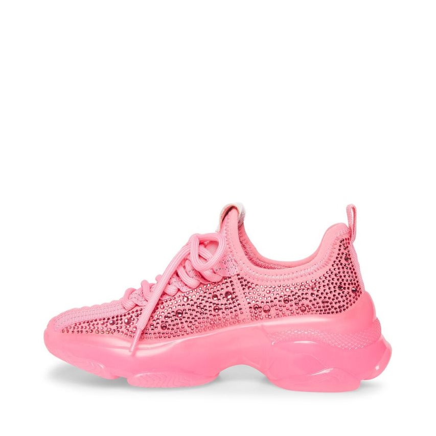 Pink Steve Madden Jmaxima Neon Kids' Sneakers | FEGHM9653