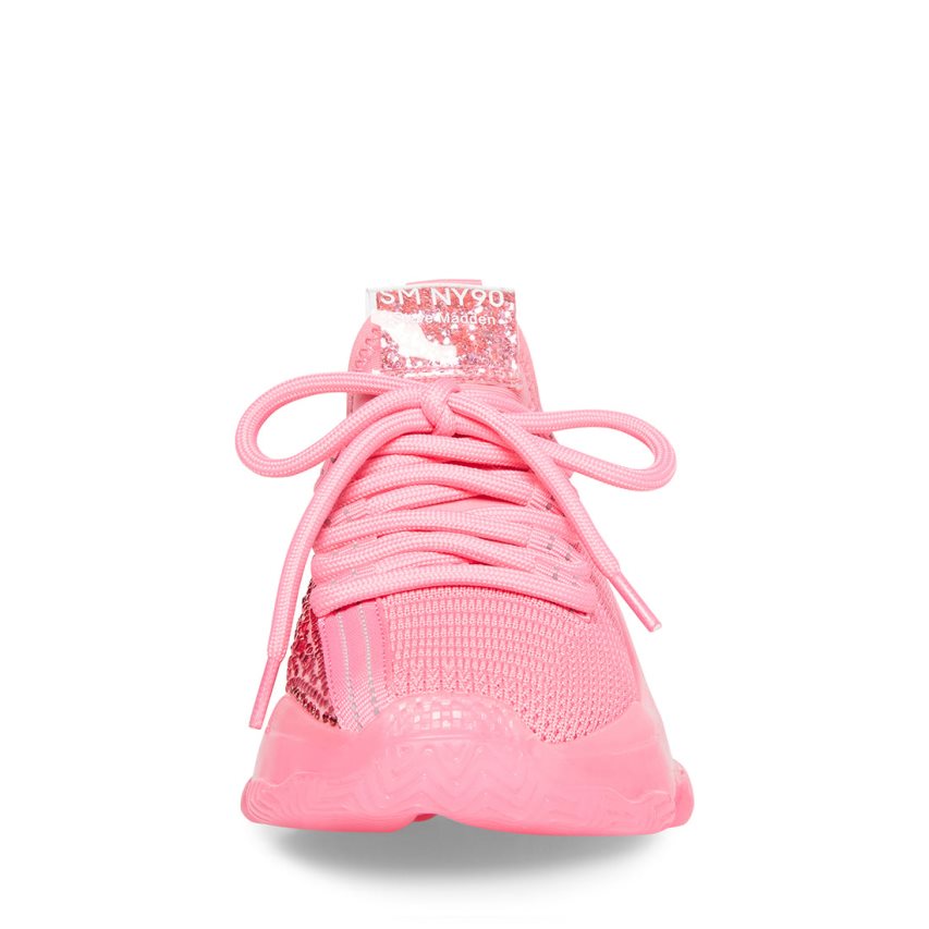 Pink Steve Madden Jmaxima Neon Kids' Sneakers | FEGHM9653