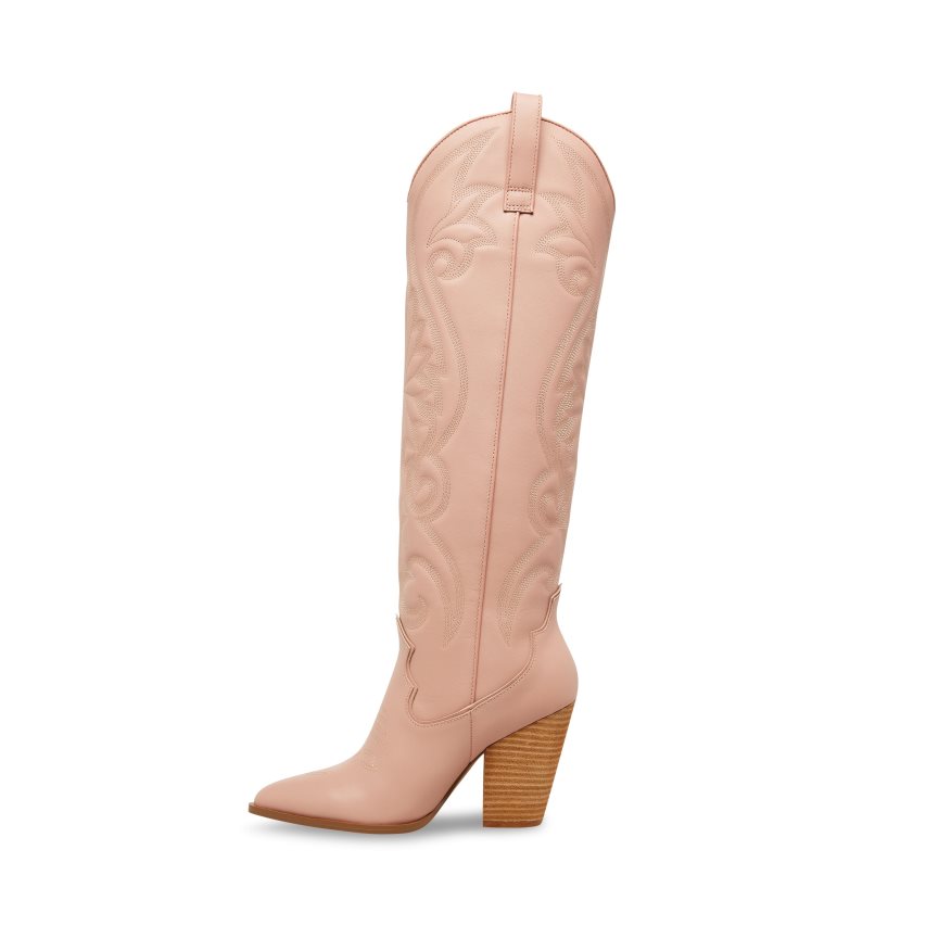 Pink Steve Madden Lasso Leather Women's Knee-high Boots | UDIRW3864