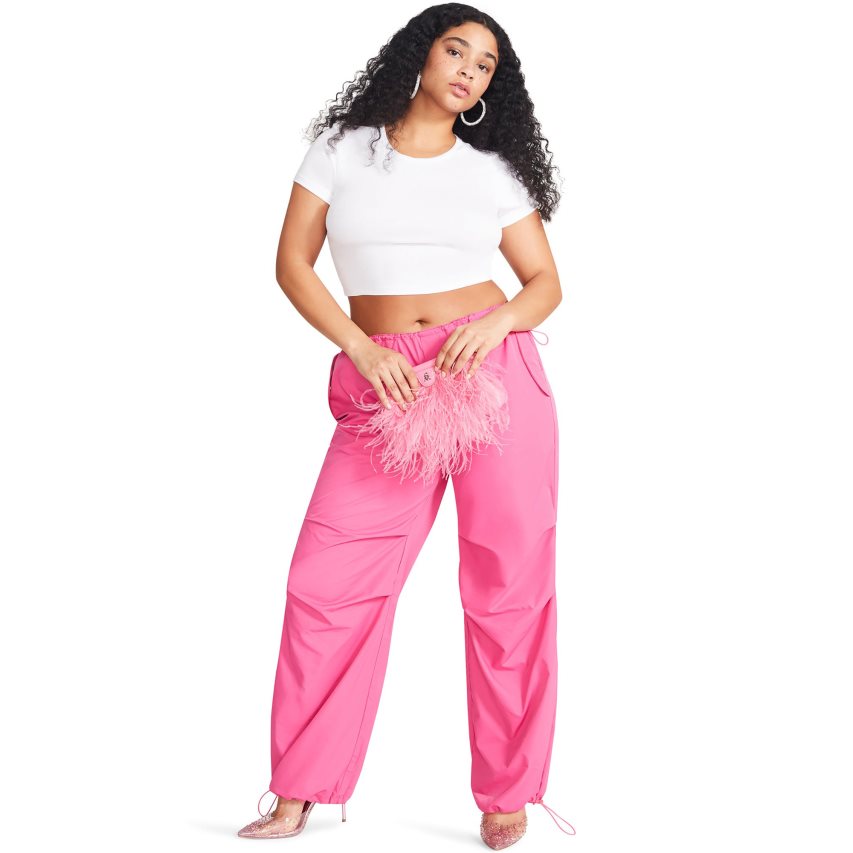 Pink Steve Madden Pia Parachute Women\'s Pants | CXDSZ4051