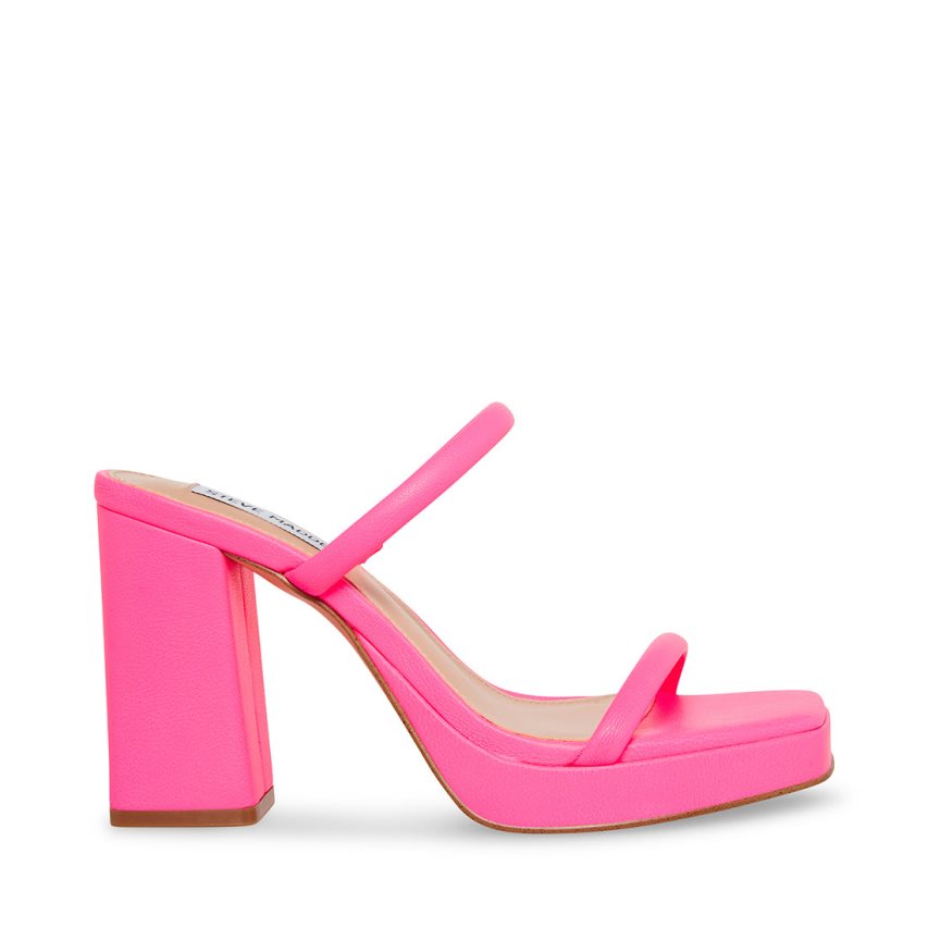 Pink Steve Madden Polly Fuchsia Women\'s Heels Sandals | RANSJ6781