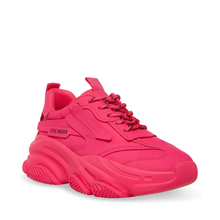 Pink Steve Madden Possession Neon Women's Sneakers | XIUEH9125