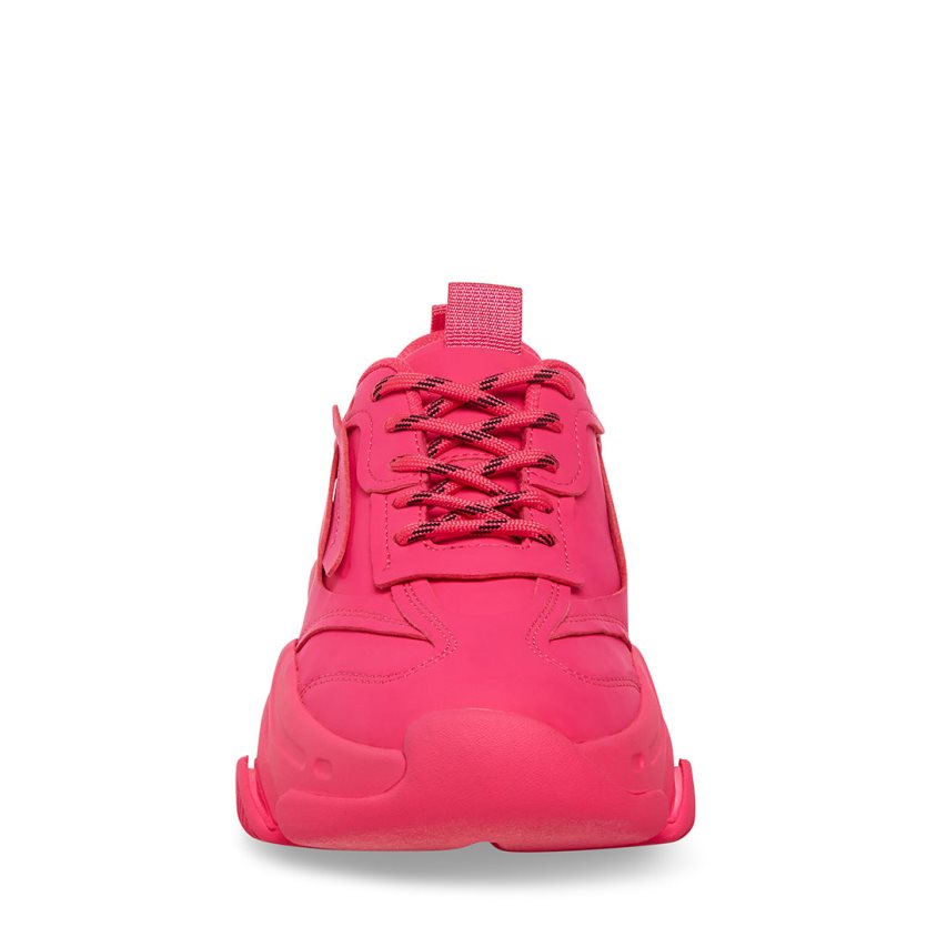 Pink Steve Madden Possession Neon Women's Sneakers | XIUEH9125