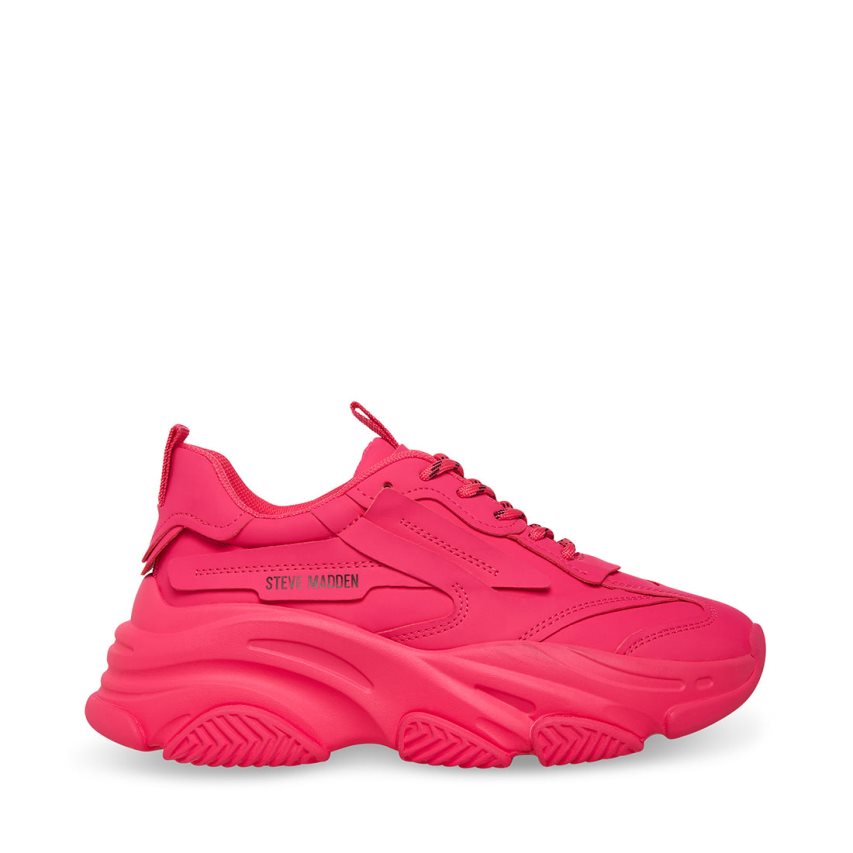 Pink Steve Madden Possession Neon Women\'s Sneakers | XIUEH9125