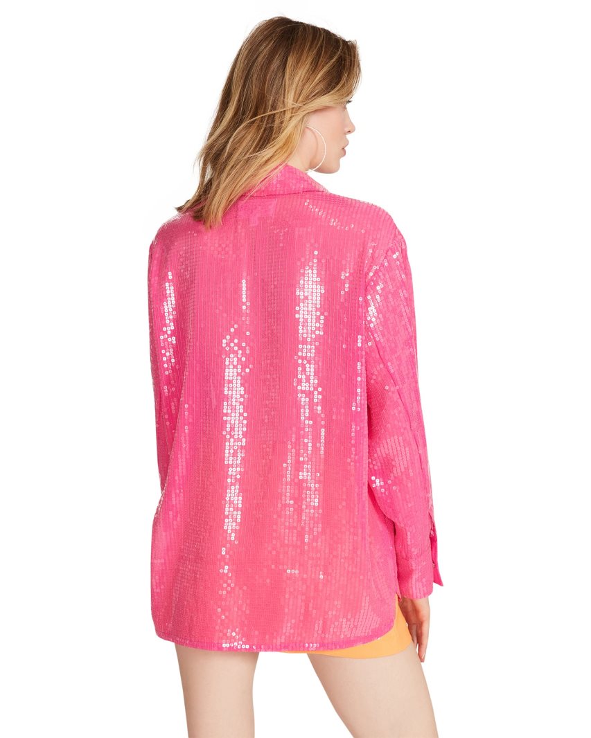 Pink Steve Madden Symone Shacket Women's Shirt Jackets | SLEOZ1683