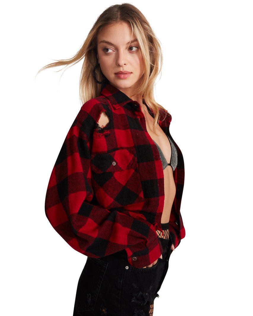 Red Steve Madden Sammi Women's Shirts | TIZCB9021