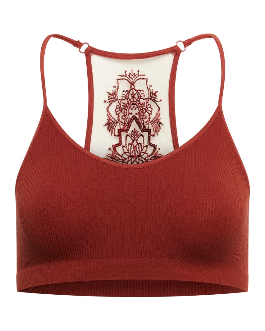 Red Steve Madden The Ella Mesh Women's Bras | GRHDW2681