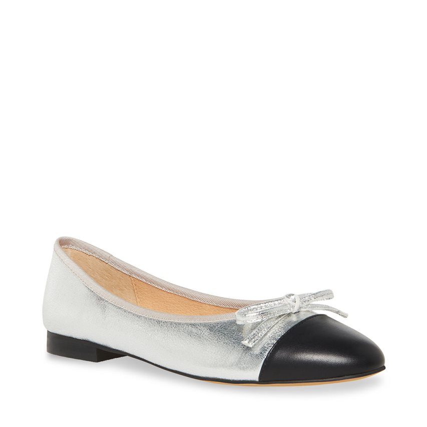 Silver Steve Madden Ellison Women's Ballet Flats | NXCFV6905