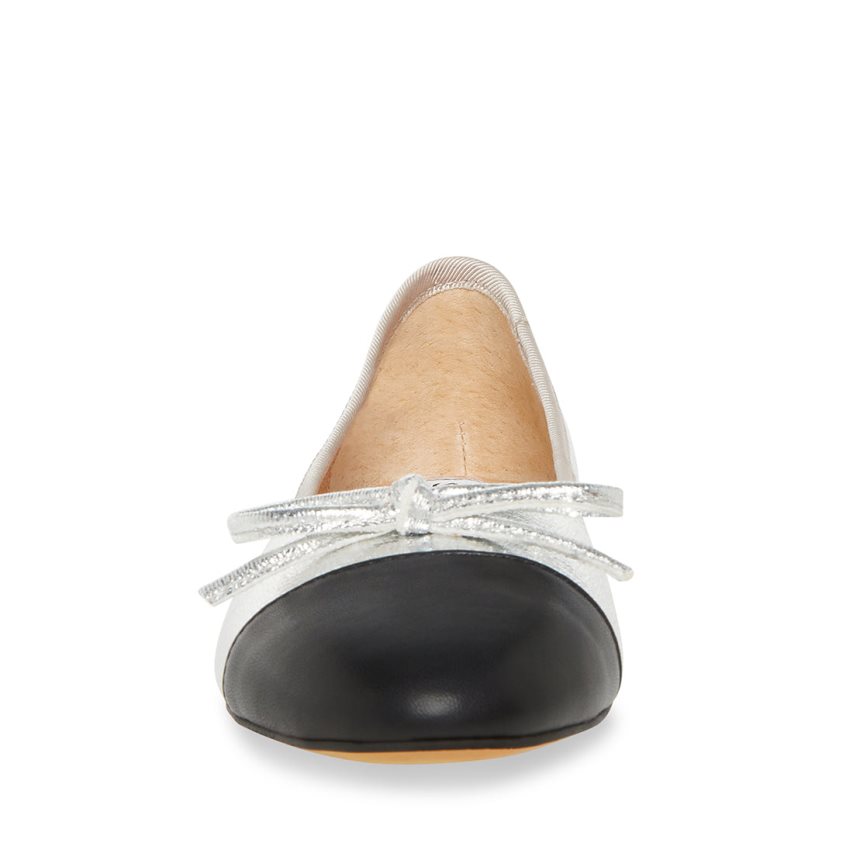 Silver Steve Madden Ellison Women's Ballet Flats | NXCFV6905