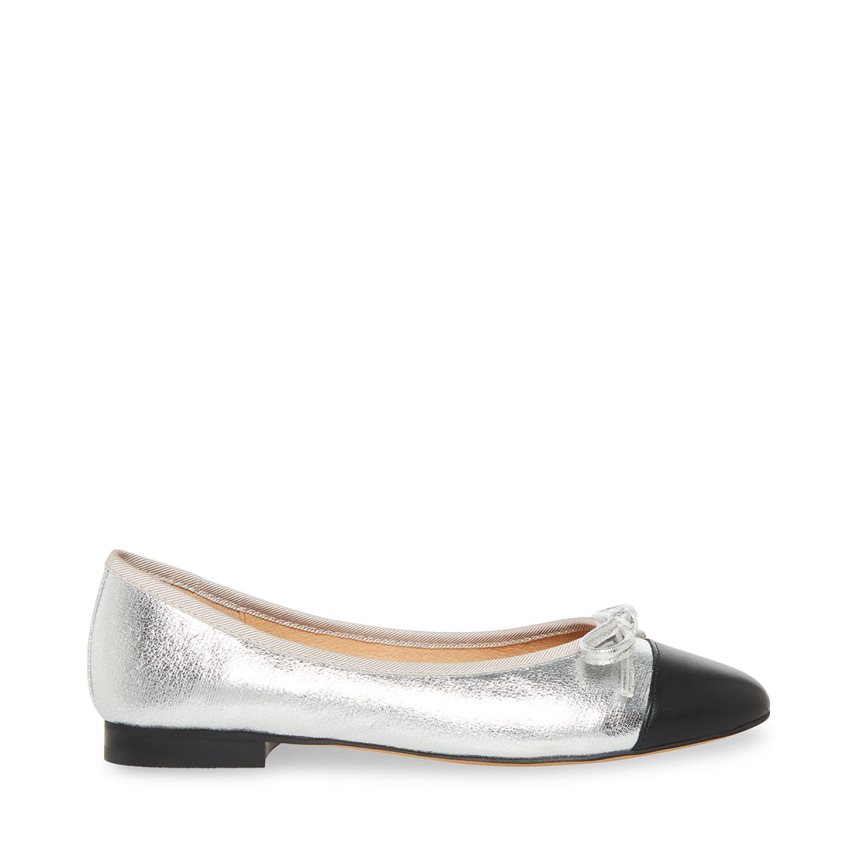 Silver Steve Madden Ellison Women\'s Ballet Flats | NXCFV6905