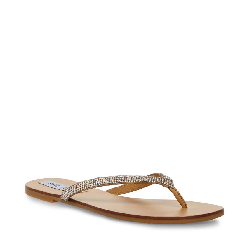 Silver Steve Madden Image-r Women's Flip Flops | VGUBJ0732