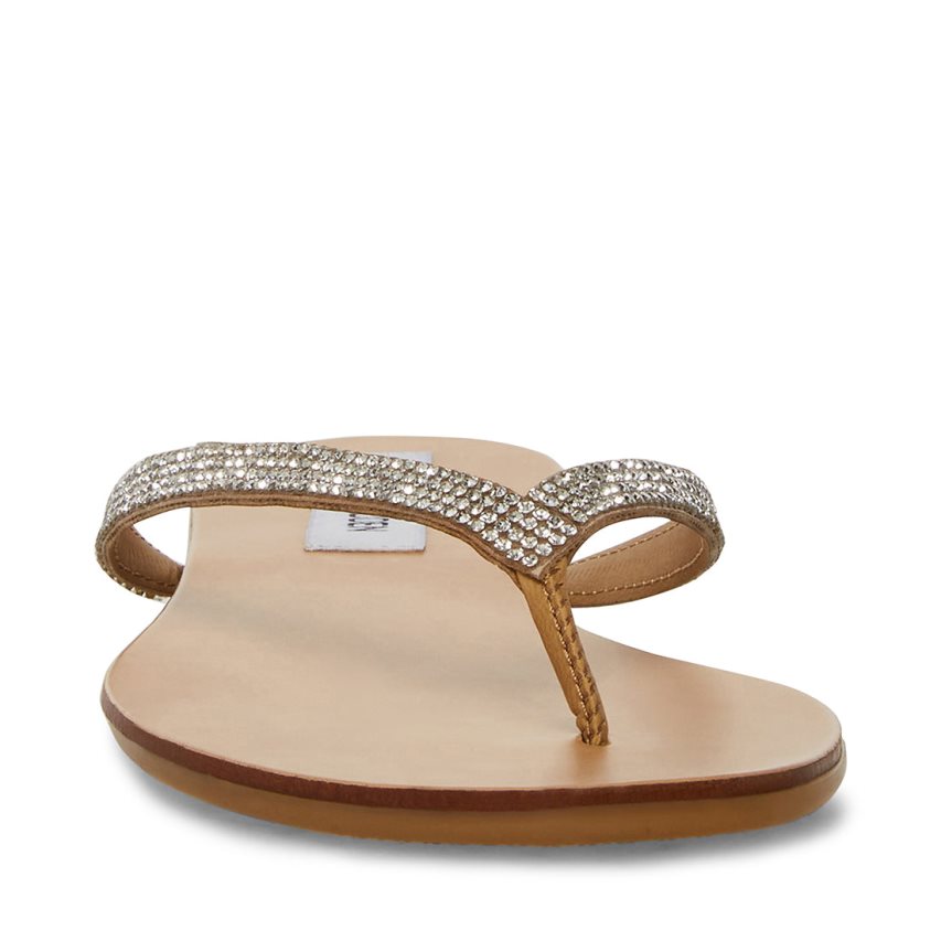 Silver Steve Madden Image-r Women's Flip Flops | VGUBJ0732