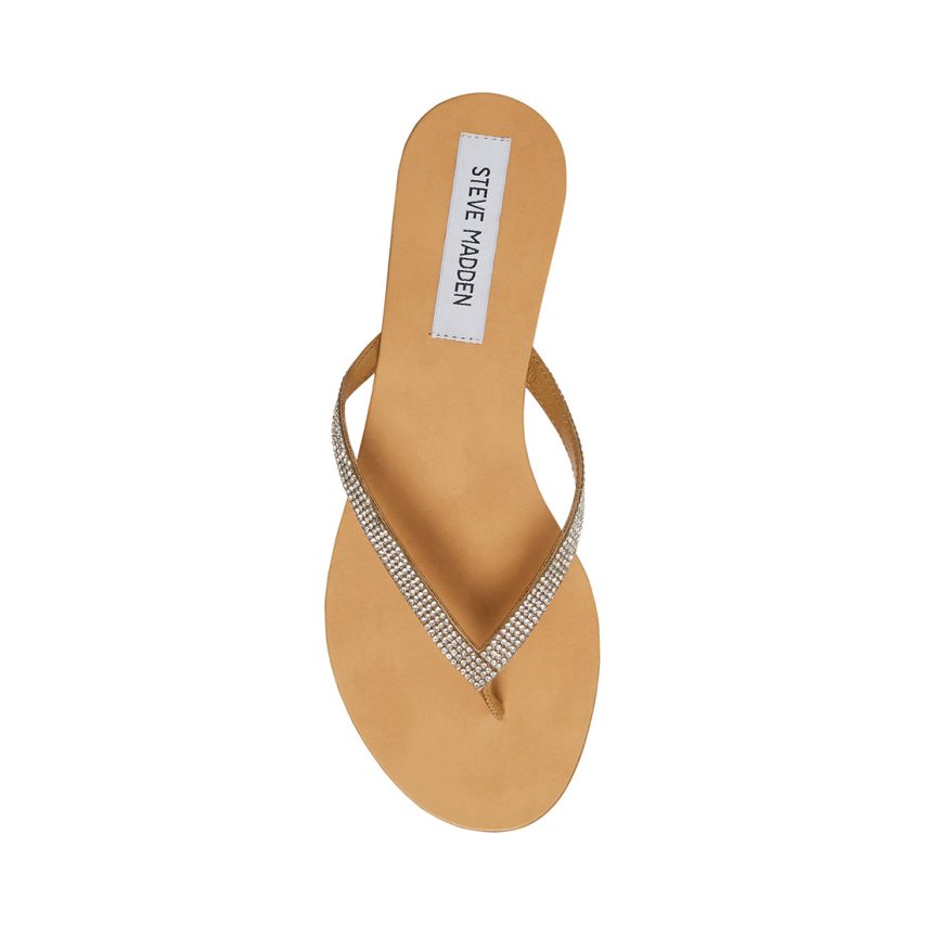 Silver Steve Madden Image-r Women's Flip Flops | VGUBJ0732